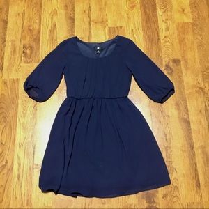 Navy blue 3/4 sleeve dress